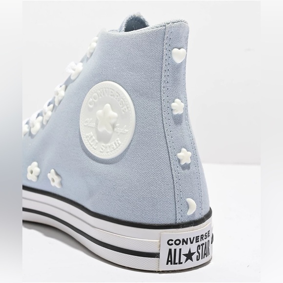 NIB Converse All Star Sneakers With Star Gems In Light Blue - Picture 3 of 7